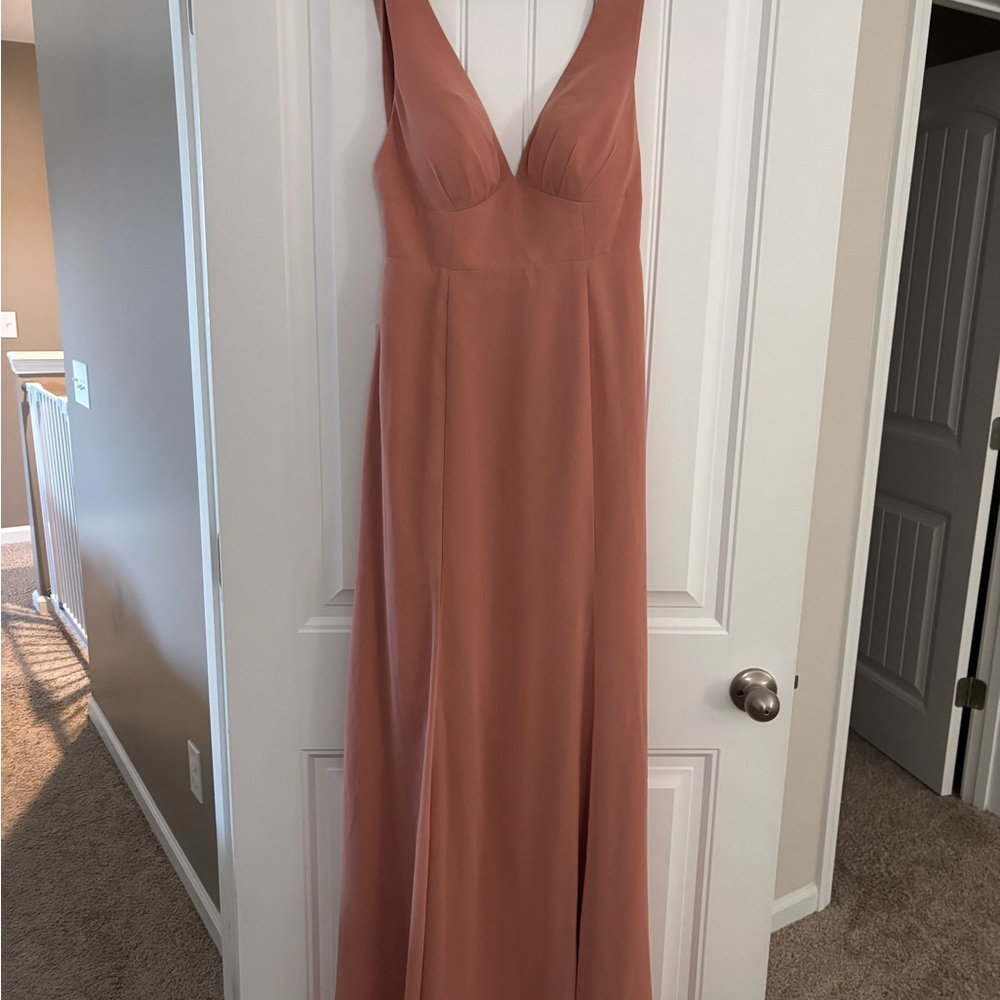 Azazie Sleeveless Maxi Dress in Rose